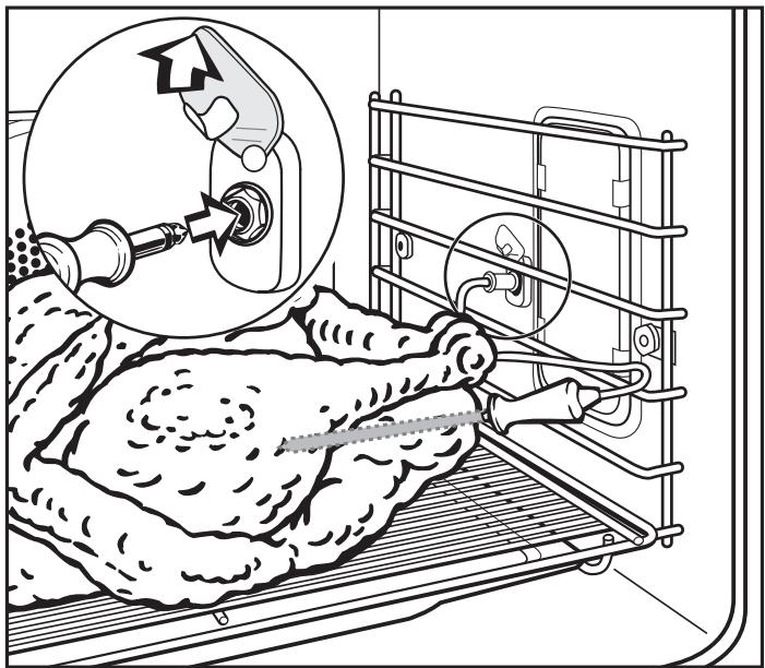 MIELE H 397 BP2 - Using the roast probe: - 2