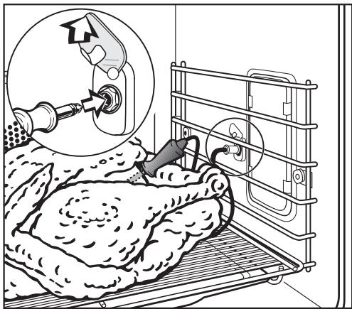 MIELE H 398 BP2 - Using the roast probe: - 2