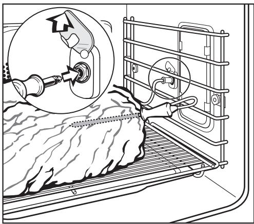 MIELE H 398 BP2 - Using the roast probe: - 1