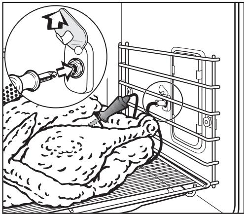 MIELE H 4881 B - Using the roast probe: - 2