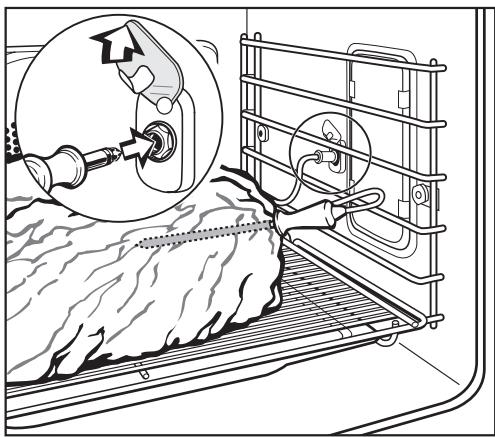 MIELE H 4881 B - Using the roast probe: - 1