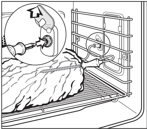 MIELE H 4881 BP - Using the roast probe: - 1