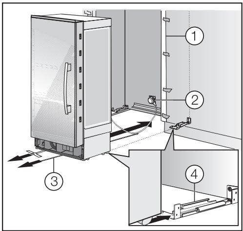 MIELE F1471SF  - INSTALLATION MANUAL - Sliding the appliance into the installation niche - 2