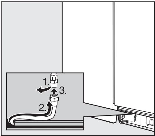 MIELE F1801SF  - INSTALLATION MANUAL - Connecting the water supply - 1