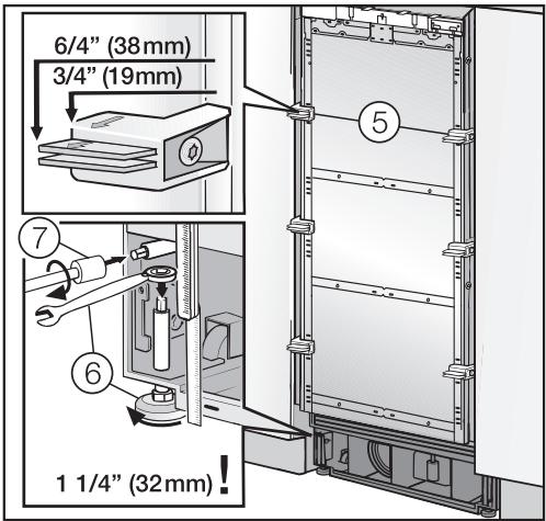 MIELE F1811VI - INSTALLATION MANUAL - Aligning the appliance - 1