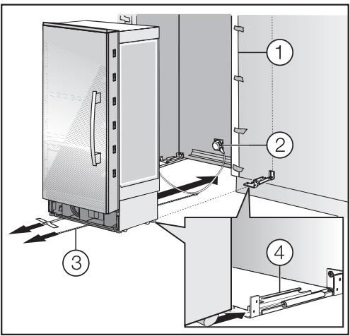 MIELE F1901SF  - INSTALLATION MANUAL - Sliding the appliance into the installation niche - 2