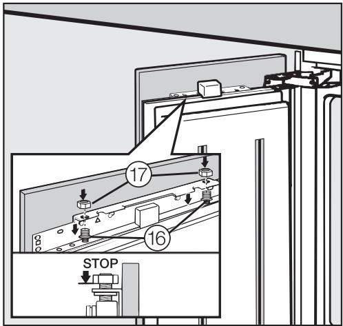 MIELE F1911VI - INSTALLATION MANUAL - Attaching and aligning the custom door front - 1