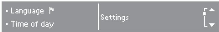 MIELE G 2670 SCVI  - INSTALLATION MANUAL - The "Settings ▶" menu allows you to adjust standard settings Opening the Settings ▶ menu - 2