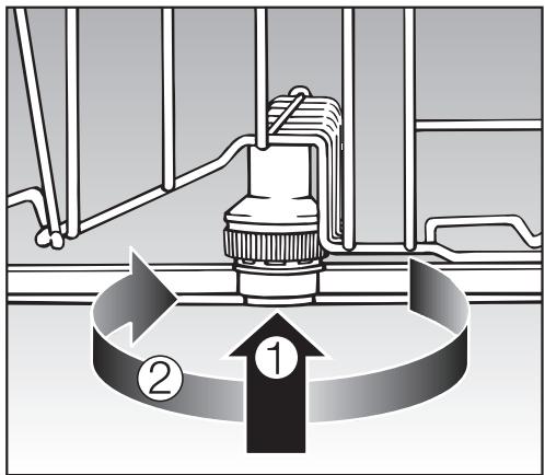 MIELE G 2670 SCVI  - INSTALLATION MANUAL - Removing the spray arms - 1