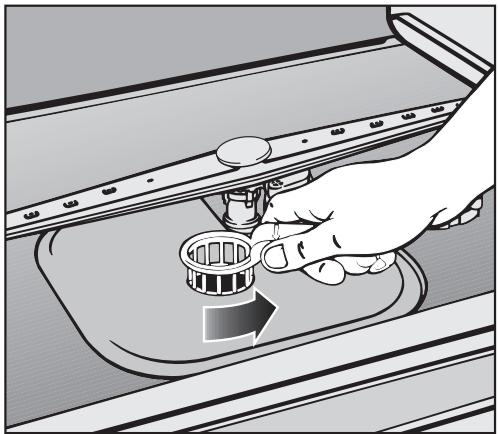 MIELE G 851 SC PLUS - Cleaning the filter in the wash cabinet - 1