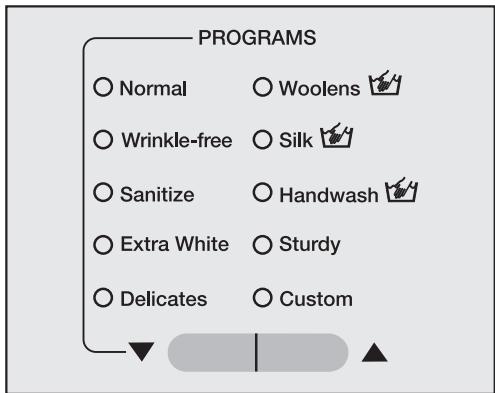 MIELE W 1203 - Select a program - 1