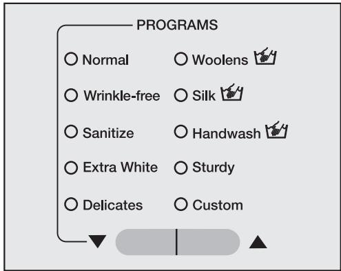 MIELE W 1203 - Select a program - 1