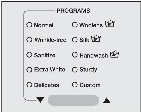 MIELE W 1215 - Select a program - 1