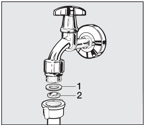 MIELE W 1215 - Cleaning the inlet hose filter - 1