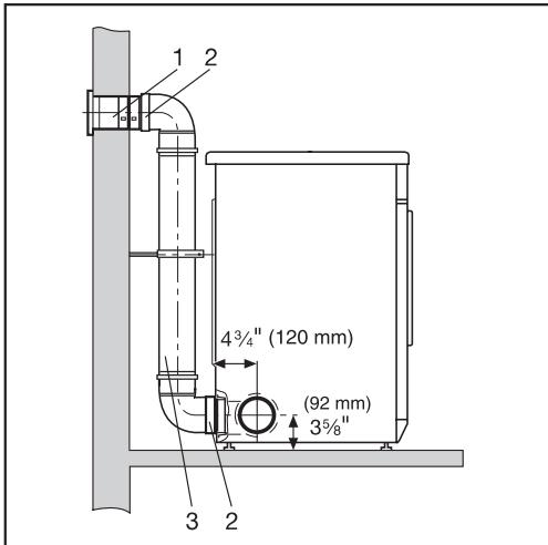MIELE T 1302 - Wall connection with rigid pipe - 1