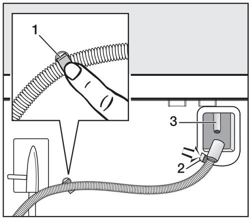 MIELE T 1329 C - Installing the drain hose - 1