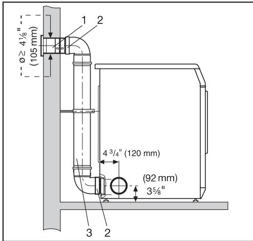MIELE T 1415 - Wall connection with rigid pipe - 1