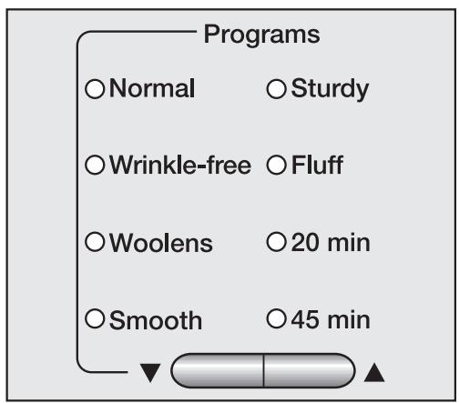 MIELE T 8012 C - Select a program - 1
