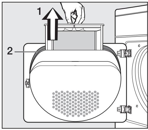 MIELE T 8012 C - Cleaning the lint filter - 1
