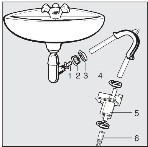 MIELE T 8012 C - Example: Connection to a sink standpipe - 2