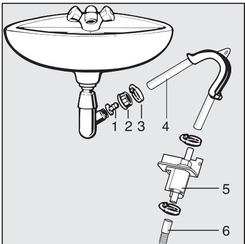 MIELE T 8013 C - Example: Connection to a sink standpipe - 2