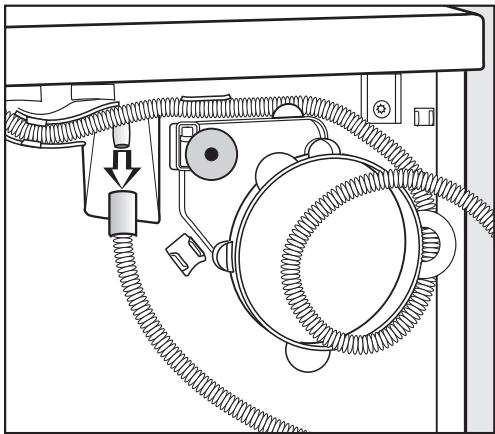 MIELE T 7644 C - Arranging the drain hose - 1
