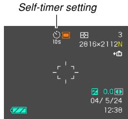 CASIO EX-P600 - In the REC mode, use [] to cycle through the available self-timer modes. - 1