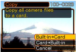 CASIO EX-P600 - To copy all the files in built-in memory to a memory card - 1