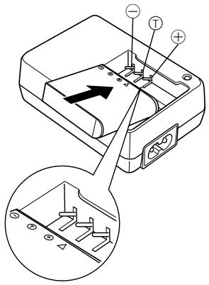 CASIO EX-P600 - - Attaching the Battery to the Rapid Charger Unit - 1