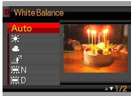 White Balance Auto N D 1/2