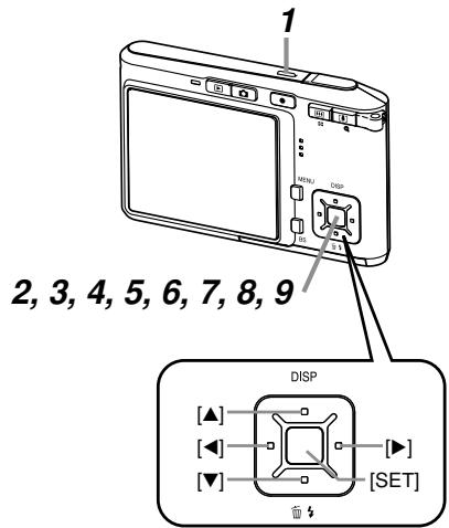 1 2, 3, 4, 5, 6, 7, 8, 9 DISP [▲] [◀] [▼] [▶] [SET]