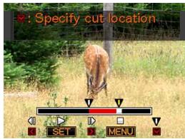 : Specify cut location SET MENU