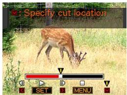 : Specify cut location SET MENU