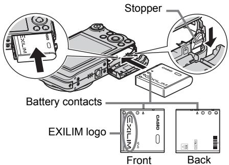 CASIO EXILIM EX-FC100 - Load the battery. - 1