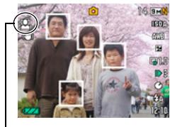 CASIO EXILIM EX-FC100 - [RE] (REC) → [MENU] → REC Tab → Face Detection - 1