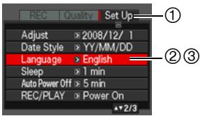CASIO EXILIM EX-FC100 - ■ Specify the display language you want. - 1