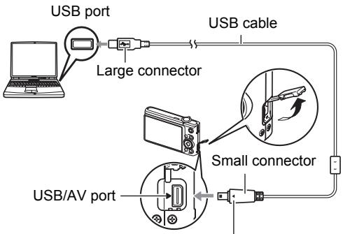 CASIO EXILIM EX-Z100 - Turn off the camera and then use the USB cable that comes with the camera to connect it to your Macintosh. - 1