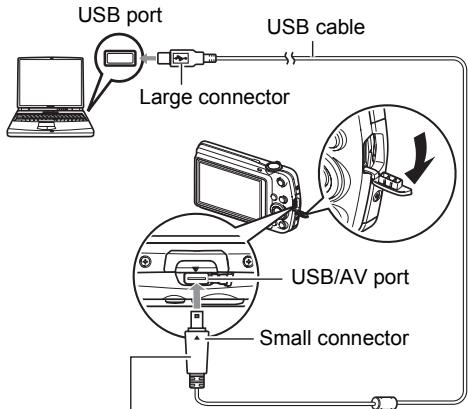 CASIO EXILIM EX-Z2 - Turn off the camera and then use the USB cable that comes with the camera to connect it to your computer. - 1
