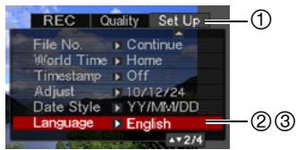 CASIO EXILIM EX-Z2 - ■ Specify the display language you want. - 1