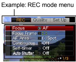 CASIO EXILIM EX-Z20 - ■ Example Menu Screen Operation - 1