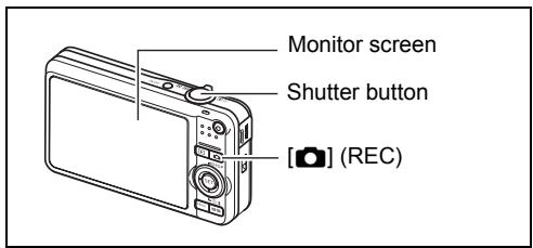 CASIO EXILIM EX-Z20 - Press [☐] (REC) to turn on the camera. - 2