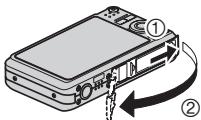 CASIO EXILIM EX-Z20 - Open the battery cover. - 1