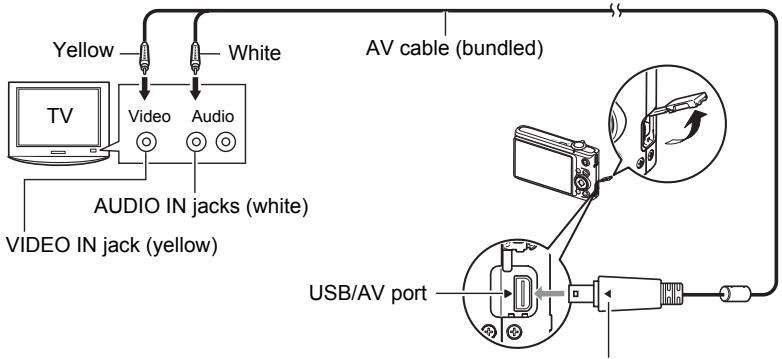 CASIO EXILIM EX-Z200 - Use the AV cable that comes with the camera to connect it to the TV. - 1