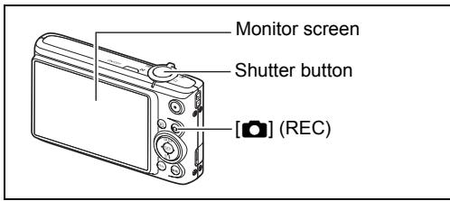 CASIO EXILIM EX-Z200 - Press [☐] (REC) to turn on the camera. - 2