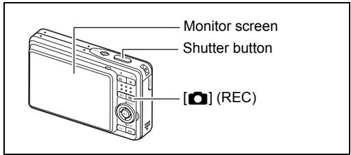 CASIO EXILIM EX-Z22 - Press [O] (REC) to turn on the camera. - 2