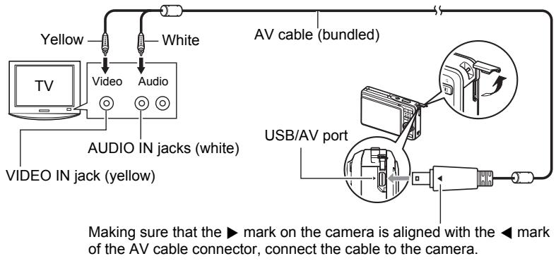CASIO EXILIM EX-Z22 - Use the AV cable that comes with the camera to connect it to the TV. - 1