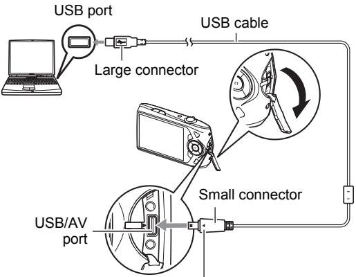 CASIO EXILIM EX-Z2200 - Turn off the camera and then use the USB cable that comes with the camera to connect it to your computer. - 1