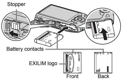 CASIO EXILIM EX-Z2200 - Load the battery. - 1