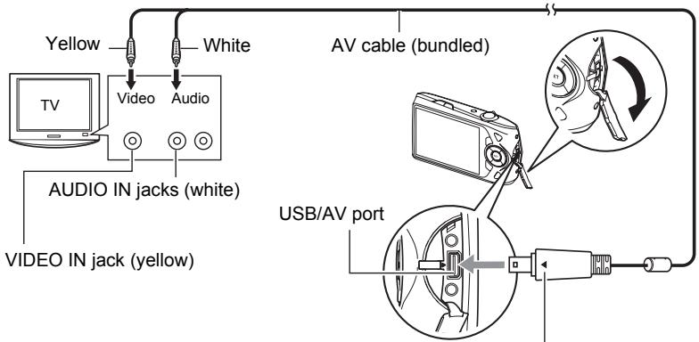CASIO EXILIM EX-Z2200 - Use the AV cable that comes with the camera to connect it to the TV. - 1