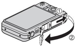 CASIO EXILIM EX-Z25 - Open the battery cover. - 1